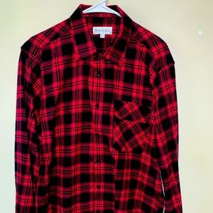 Mens Black and Red Flannel